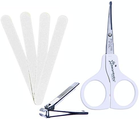 6pc Baby Manicure Grooming Set with Safety Scissors, Nail Trimmers, and Emory Boards