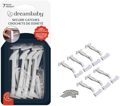 Secure Latches for Drawers and Cabinets, 7 Pack, Child Proofing Baby Safety Locks for Inside Drawer