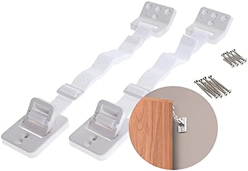 Hinged Anti-Tip Furniture Anchors, White