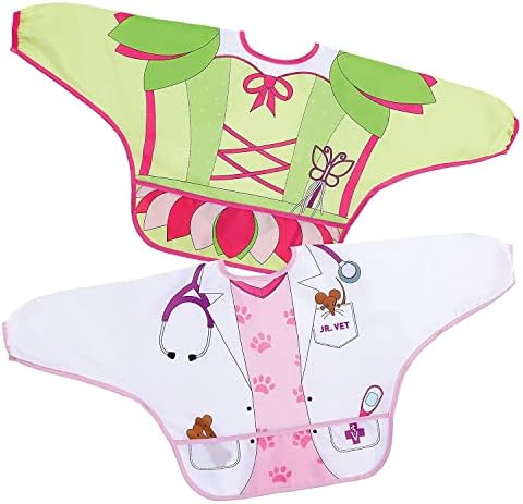 Food & Fun Character Bibs Baby Smocks with Sleeves