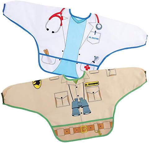 Food & Fun Character Bibs Baby Smocks with Sleeves