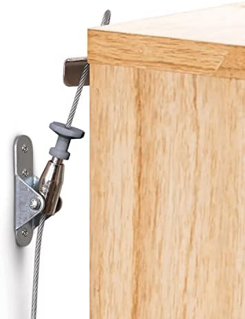 2 Pack Heavy Duty Hinged Metal Furniture Anchors for Baby Proofing