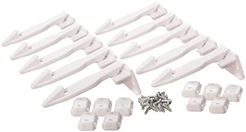 Spring Latches - Child Proofing Latch Locks for Cabinet, Drawer & Cupboard - White - 10 Pack