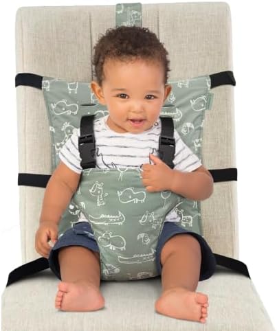 Travel High Chair - Portable High Chair for Baby with Harness | Reversible Design - Fits Most Dining Chairs - for 6M+ - Helps Make Mealtimes Easy Anywhere